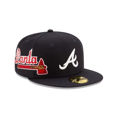 Sapca New Era Atlanta Braves MLB Slant 59FIFTY Fitted - Albastri